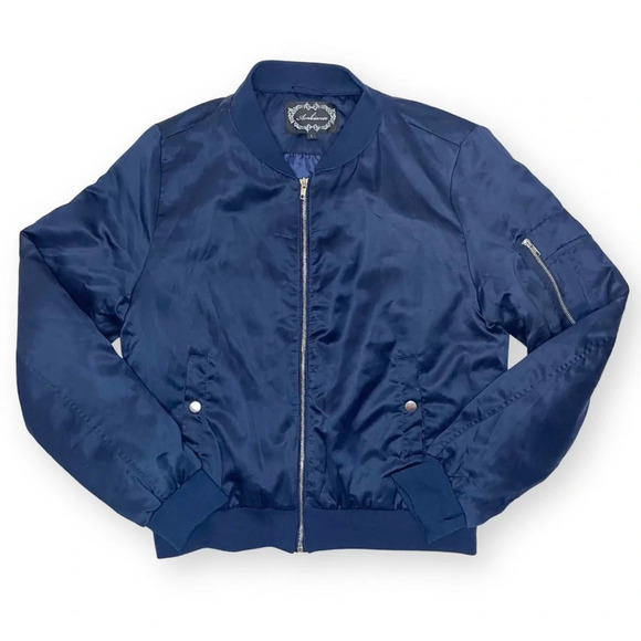 Navy Blue Bomber Jacket - Picture 1 of 6